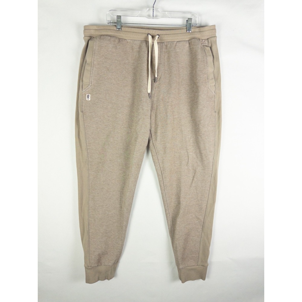 Rhone Heritage Jogger Mens XXL Tan Heather Tapered Midweight Cotton Sweatpants